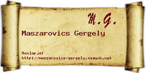 Maszarovics Gergely névjegykártya